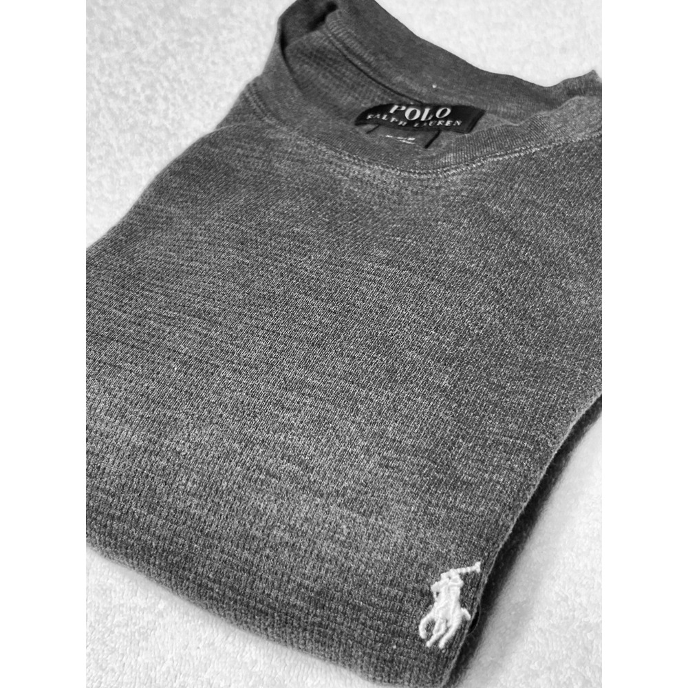Authentic Polo Ralph Lauren Men Waffle Knit Thermal Long Sleeve Shirt Crewneck M